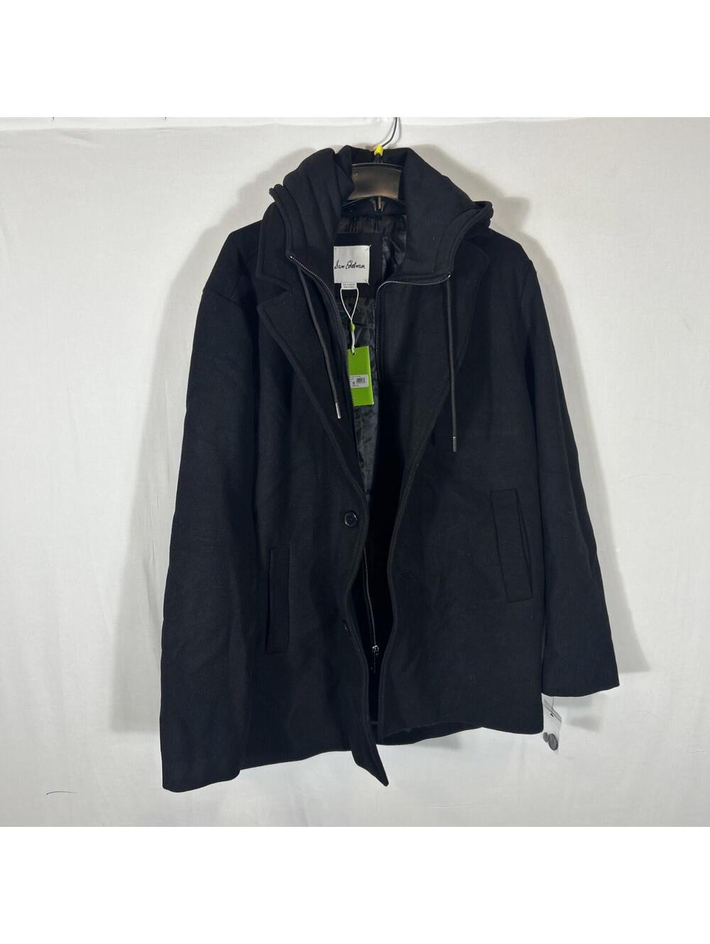 Sam Edelman Men’s Hooded Wool Coat Black 2XL